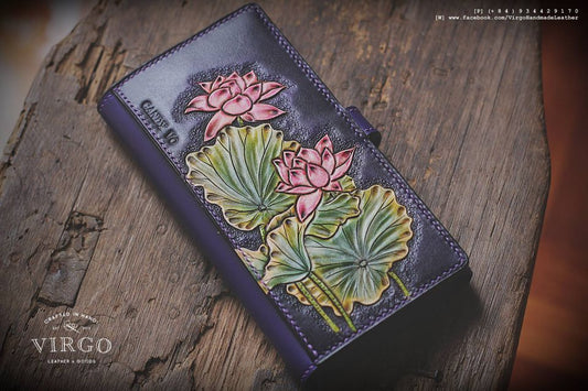 Pink Lotus Long Wallet