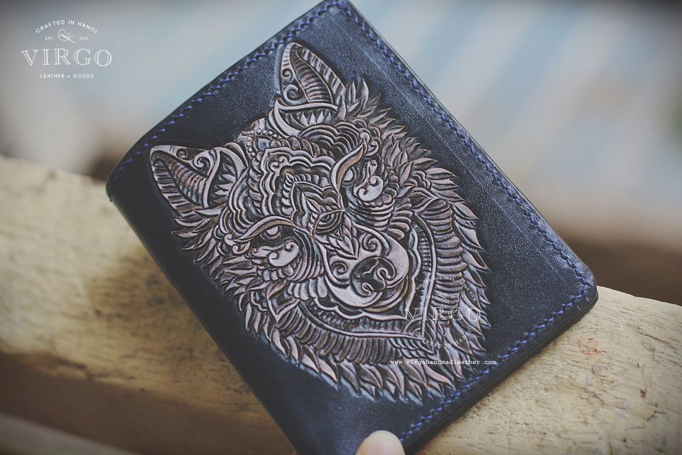 Wolf Men Carving Wallet