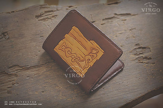 Letter L Vintage Men Carving Wallet