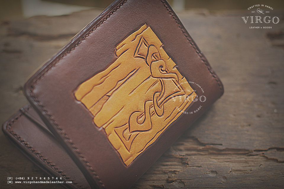 Letter L Vintage Men Carving Wallet