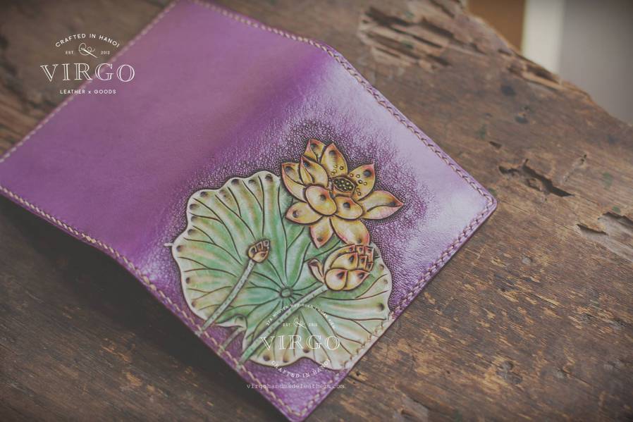 Lotus Hand Carved Mini Wallet