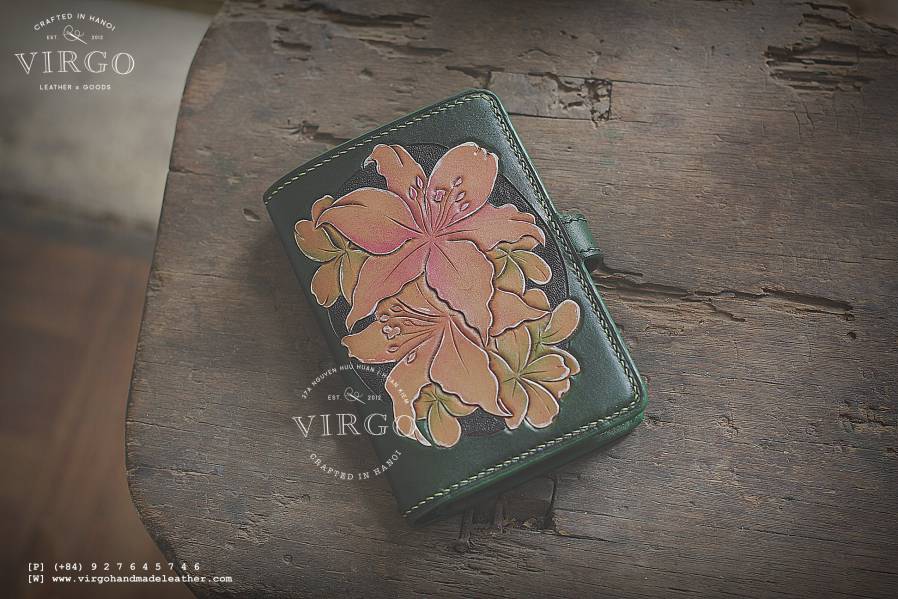 Lily Hand Carved Wallet
