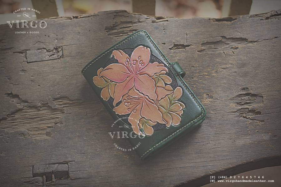 Lily Hand Carved Wallet