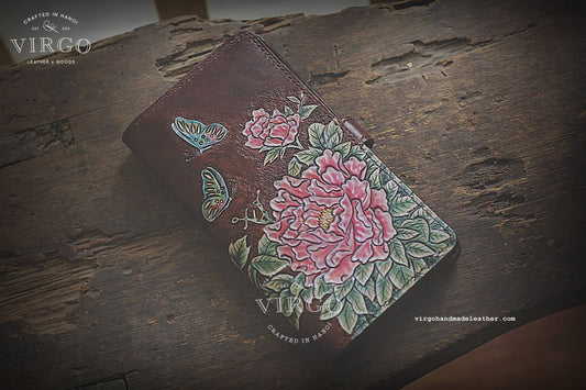 Camellia with Butterfly Long Wallet