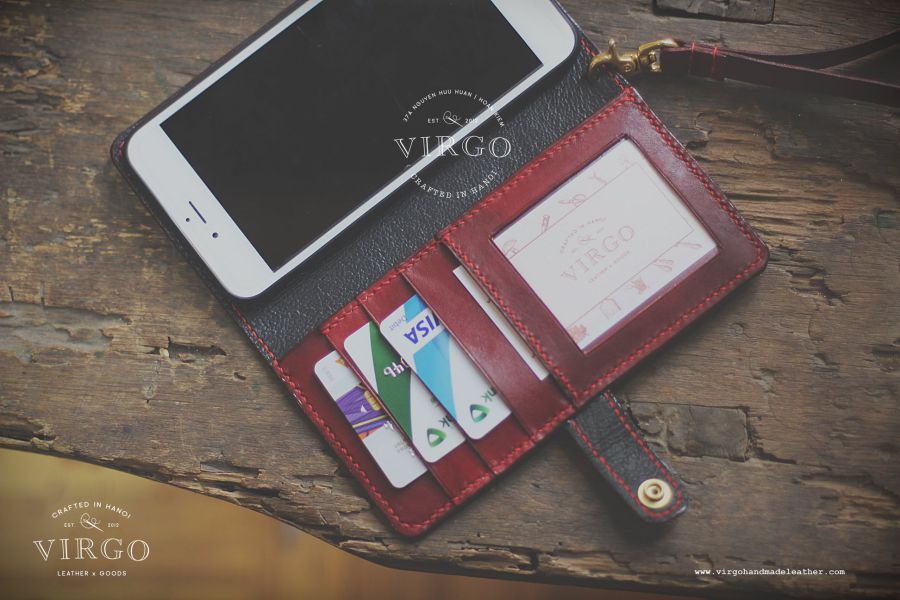 White Lotus Phone Wallet with Detachable Strap